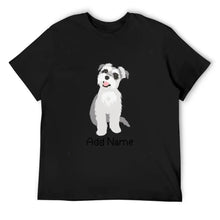 Load image into Gallery viewer, Personalized Schnauzer Dad Cotton T Shirt-Apparel-Apparel, Dog Dad Gifts, Personalized, Schnauzer, Shirt, T Shirt-Men&#39;s Cotton T Shirt-Black-Medium-9