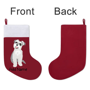 Personalized Schnauzer Large Christmas Stocking-Christmas Ornament-Christmas, Home Decor, Personalized, Schnauzer-Large Christmas Stocking-Christmas Red-One Size-3