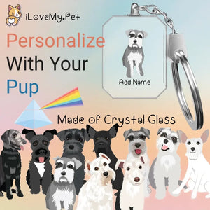 Schnauzers crystal-keychain-multi