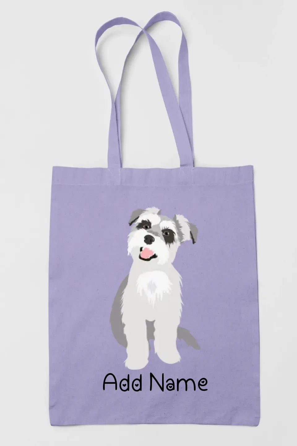 Personalized Schnauzer Love Zippered Tote Bag-Accessories-Accessories, Bags, Dog Mom Gifts, Personalized, Schnauzer-Zippered Tote Bag-Pastel Purple-Classic-2