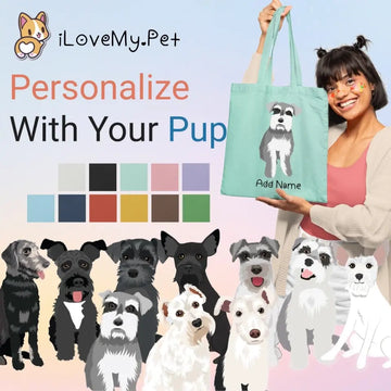 Personalized Schnauzer Love Zippered Tote Bag 360x