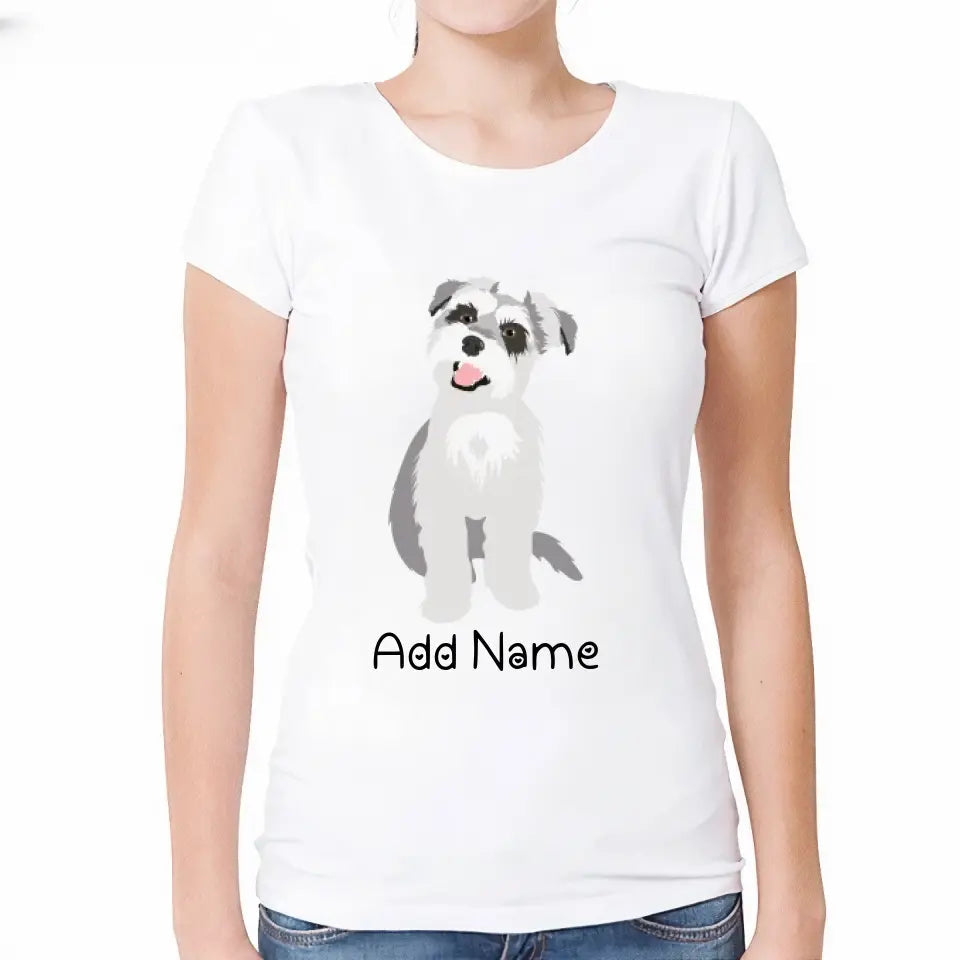 Personalized Schnauzer Mom T Shirt for Women-Customizer-Apparel, Dog Mom Gifts, Personalized, Schnauzer, Shirt, T Shirt-Modal T-Shirts-White-Small-2