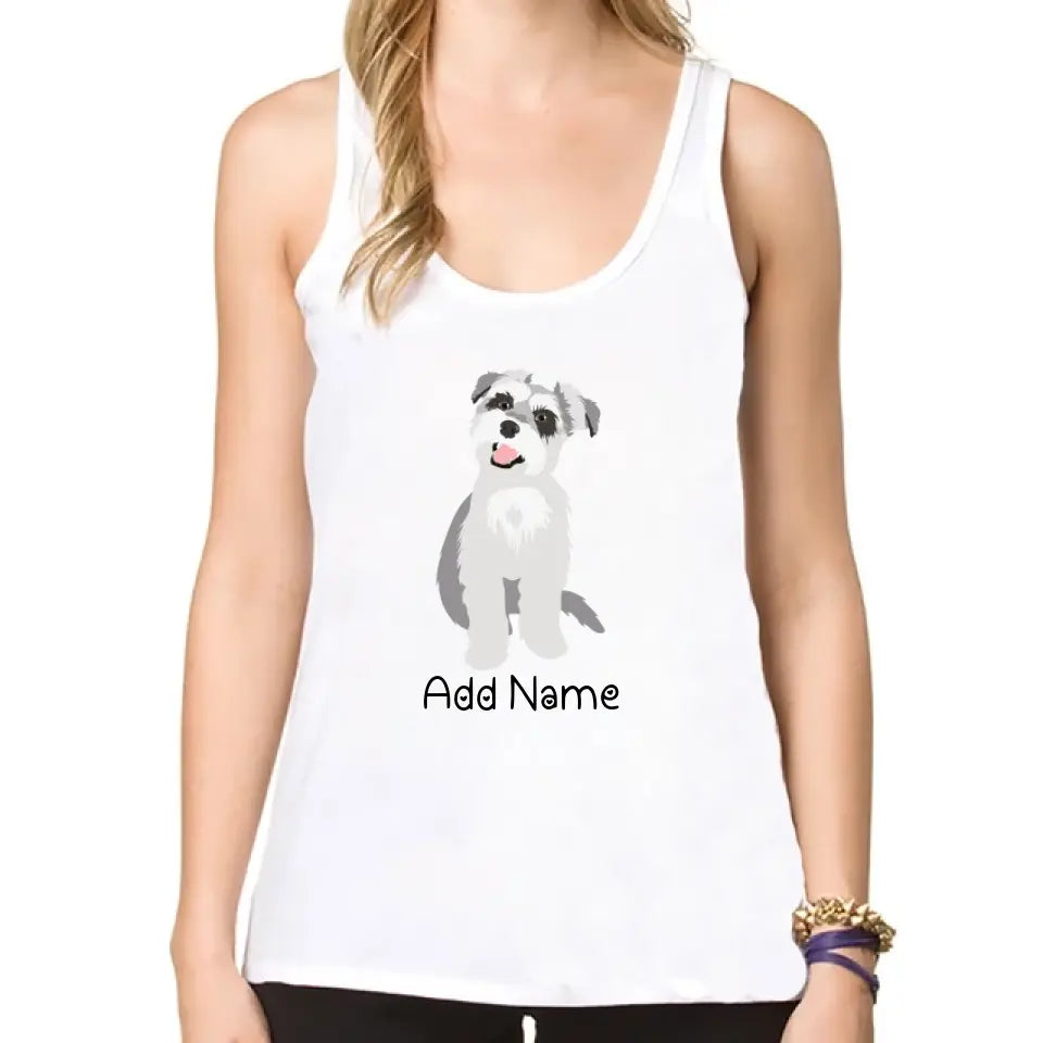 Personalized Schnauzer Mom Yoga Tank Top-Shirts & Tops-Apparel, Dog Mom Gifts, Schnauzer, Shirt, T Shirt-Yoga Tank Top-White-XS-2