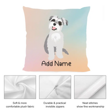 Load image into Gallery viewer, Personalized Schnauzer Soft Plush Pillowcase-Home Decor-Dog Dad Gifts, Dog Mom Gifts, Home Decor, Personalized, Pillows, Schnauzer-3