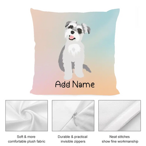 Personalized Schnauzer Soft Plush Pillowcase-Home Decor-Dog Dad Gifts, Dog Mom Gifts, Home Decor, Personalized, Pillows, Schnauzer-3