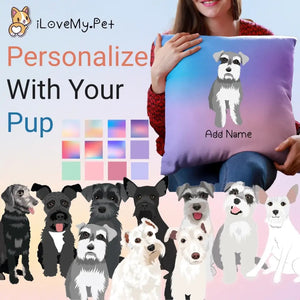 Personalized Schnauzer Soft Plush Pillowcase-Home Decor-Dog Dad Gifts, Dog Mom Gifts, Home Decor, Personalized, Pillows, Schnauzer-1
