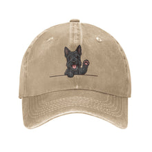 Load image into Gallery viewer, Personalized Scottish Terrier Baseball Cap - Waving Scottish Terrier Design - Match Your Dog's Coat Color-Hats &amp; Caps-red-Natural-One Size-6
