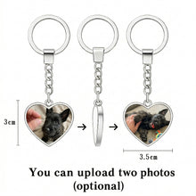 Load image into Gallery viewer, Personalized Scottish Terrier Keychain – Heart Shaped – Double-Sided Glass-Key Chain-Accessories,Keychain,Upload Photo-2
