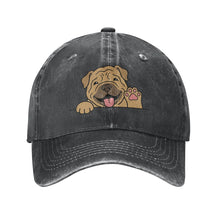 Load image into Gallery viewer, Personalized Shar Pei Baseball Cap - Waving Shar Pei Design - Match Your Dog's Coat Color-Hats &amp; Caps-Accessories,Baseball Caps,Dog Dad Gifts,Dog Mom Gifts,Shar Pei-Black-One Size-2