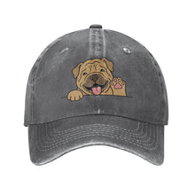 Load image into Gallery viewer, Personalized Shar Pei Baseball Cap - Waving Shar Pei Design - Match Your Dog's Coat Color-Hats &amp; Caps-Accessories,Baseball Caps,Dog Dad Gifts,Dog Mom Gifts,Shar Pei-Deep Heather-One Size-1