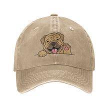 Load image into Gallery viewer, Personalized Shar Pei Baseball Cap - Waving Shar Pei Design - Match Your Dog's Coat Color-Hats &amp; Caps-Accessories,Baseball Caps,Dog Dad Gifts,Dog Mom Gifts,Shar Pei-Natural-One Size-4