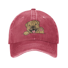 Load image into Gallery viewer, Personalized Shar Pei Baseball Cap - Waving Shar Pei Design - Match Your Dog's Coat Color-Hats &amp; Caps-Accessories,Baseball Caps,Dog Dad Gifts,Dog Mom Gifts,Shar Pei-Red-One Size-3