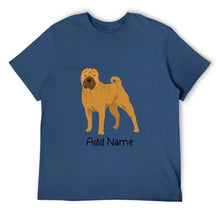 Load image into Gallery viewer, Personalized Shar Pei Dad Cotton T Shirt-Apparel-Apparel, Dog Dad Gifts, Personalized, Shar Pei, Shirt, T Shirt-Men&#39;s Cotton T Shirt-Navy Blue-Medium-12