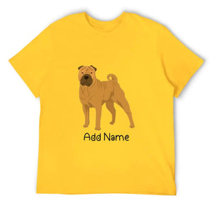 Personalized Shar Pei Dad Cotton T Shirt-Apparel-Apparel, Dog Dad Gifts, Personalized, Shar Pei, Shirt, T Shirt-Men's Cotton T Shirt-Yellow-Medium-13