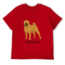 Load image into Gallery viewer, Personalized Shar Pei Dad Cotton T Shirt-Apparel-Apparel, Dog Dad Gifts, Personalized, Shar Pei, Shirt, T Shirt-Men&#39;s Cotton T Shirt-Red-Medium-14
