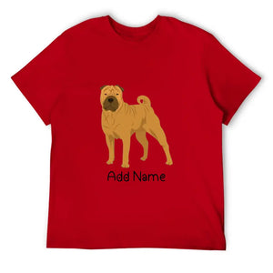 Personalized Shar Pei Dad Cotton T Shirt-Apparel-Apparel, Dog Dad Gifts, Personalized, Shar Pei, Shirt, T Shirt-Men's Cotton T Shirt-Red-Medium-14