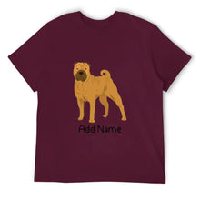 Load image into Gallery viewer, Personalized Shar Pei Dad Cotton T Shirt-Apparel-Apparel, Dog Dad Gifts, Personalized, Shar Pei, Shirt, T Shirt-Men&#39;s Cotton T Shirt-Maroon-Medium-15