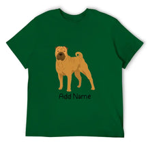 Load image into Gallery viewer, Personalized Shar Pei Dad Cotton T Shirt-Apparel-Apparel, Dog Dad Gifts, Personalized, Shar Pei, Shirt, T Shirt-Men&#39;s Cotton T Shirt-Green-Medium-16