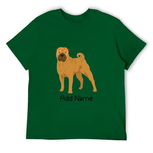 Personalized Shar Pei Dad Cotton T Shirt-Apparel-Apparel, Dog Dad Gifts, Personalized, Shar Pei, Shirt, T Shirt-Men's Cotton T Shirt-Green-Medium-16
