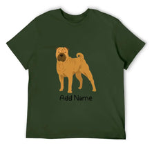Load image into Gallery viewer, Personalized Shar Pei Dad Cotton T Shirt-Apparel-Apparel, Dog Dad Gifts, Personalized, Shar Pei, Shirt, T Shirt-Men&#39;s Cotton T Shirt-Army Green-Medium-17
