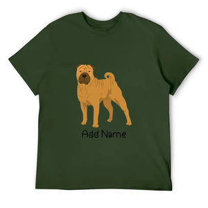 Personalized Shar Pei Dad Cotton T Shirt-Apparel-Apparel, Dog Dad Gifts, Personalized, Shar Pei, Shirt, T Shirt-Men's Cotton T Shirt-Army Green-Medium-17