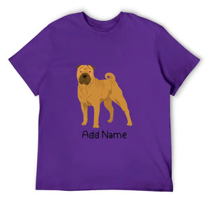 Personalized Shar Pei Dad Cotton T Shirt-Apparel-Apparel, Dog Dad Gifts, Personalized, Shar Pei, Shirt, T Shirt-Men's Cotton T Shirt-Purple-Medium-18