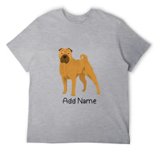 Load image into Gallery viewer, Personalized Shar Pei Dad Cotton T Shirt-Apparel-Apparel, Dog Dad Gifts, Personalized, Shar Pei, Shirt, T Shirt-Men&#39;s Cotton T Shirt-Gray-Medium-19