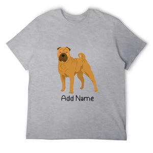 Personalized Shar Pei Dad Cotton T Shirt-Apparel-Apparel, Dog Dad Gifts, Personalized, Shar Pei, Shirt, T Shirt-Men's Cotton T Shirt-Gray-Medium-19