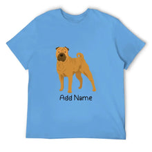 Load image into Gallery viewer, Personalized Shar Pei Dad Cotton T Shirt-Apparel-Apparel, Dog Dad Gifts, Personalized, Shar Pei, Shirt, T Shirt-Men&#39;s Cotton T Shirt-Sky Blue-Medium-2