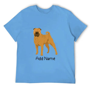 Personalized Shar Pei Dad Cotton T Shirt-Apparel-Apparel, Dog Dad Gifts, Personalized, Shar Pei, Shirt, T Shirt-Men's Cotton T Shirt-Sky Blue-Medium-2