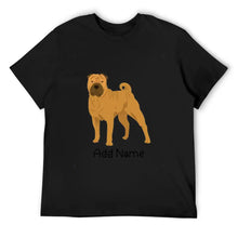 Load image into Gallery viewer, Personalized Shar Pei Dad Cotton T Shirt-Apparel-Apparel, Dog Dad Gifts, Personalized, Shar Pei, Shirt, T Shirt-Men&#39;s Cotton T Shirt-Black-Medium-9