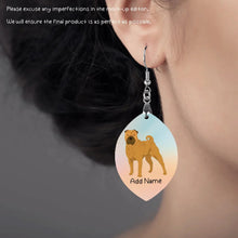 Load image into Gallery viewer, Personalized Shar Pei Dog Mom Earrings-Dog Themed Jewellery-Shar Pei-Personalized Dog Mom Earrings-Oval-One Size-3