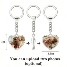 Load image into Gallery viewer, Personalized Shar Pei Keychain – Heart Shaped – Double-Sided Glass-Key Chain-Accessories,Keychain,Upload Photo-2