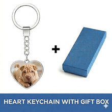 Load image into Gallery viewer, Personalized Shar Pei Keychain – Heart Shaped – Double-Sided Glass-Key Chain-Accessories,Keychain,Upload Photo-3