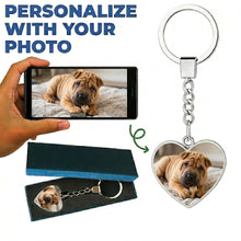 Load image into Gallery viewer, Personalized Shar Pei Keychain – Heart Shaped – Double-Sided Glass-Key Chain-Accessories,Keychain,Upload Photo-1