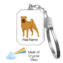 Load image into Gallery viewer, Personalized Shar Pei Love Crystal Glass Keychain-Accessories-Shar Pei-Crystal Keychain-Glass Crystal-One Size-2