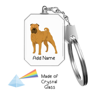 Personalized Shar Pei Love Crystal Glass Keychain-Accessories-Shar Pei-Crystal Keychain-Glass Crystal-One Size-2