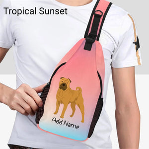 Personalized Shar Pei Love Unisex Sling Bag Backpack-Accessories-Shar Pei-Unisex Sling Bag Backpack-Tropical Sunset-One Size-19