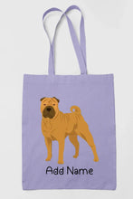 Load image into Gallery viewer, Personalized Shar Pei Love Zippered Tote Bag-Accessories-Accessories, Bags, Dog Mom Gifts, Personalized, Shar Pei-Zippered Tote Bag-Pastel Purple-Classic-2
