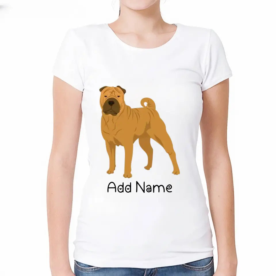Personalized Shar Pei Mom T Shirt for Women-Customizer-Apparel, Dog Mom Gifts, Personalized, Shar Pei, Shirt, T Shirt-Modal T-Shirts-White-Small-2