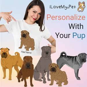 Personalized Shar Pei Mom T Shirt for Women-Customizer-Apparel, Dog Mom Gifts, Personalized, Shar Pei, Shirt, T Shirt-1