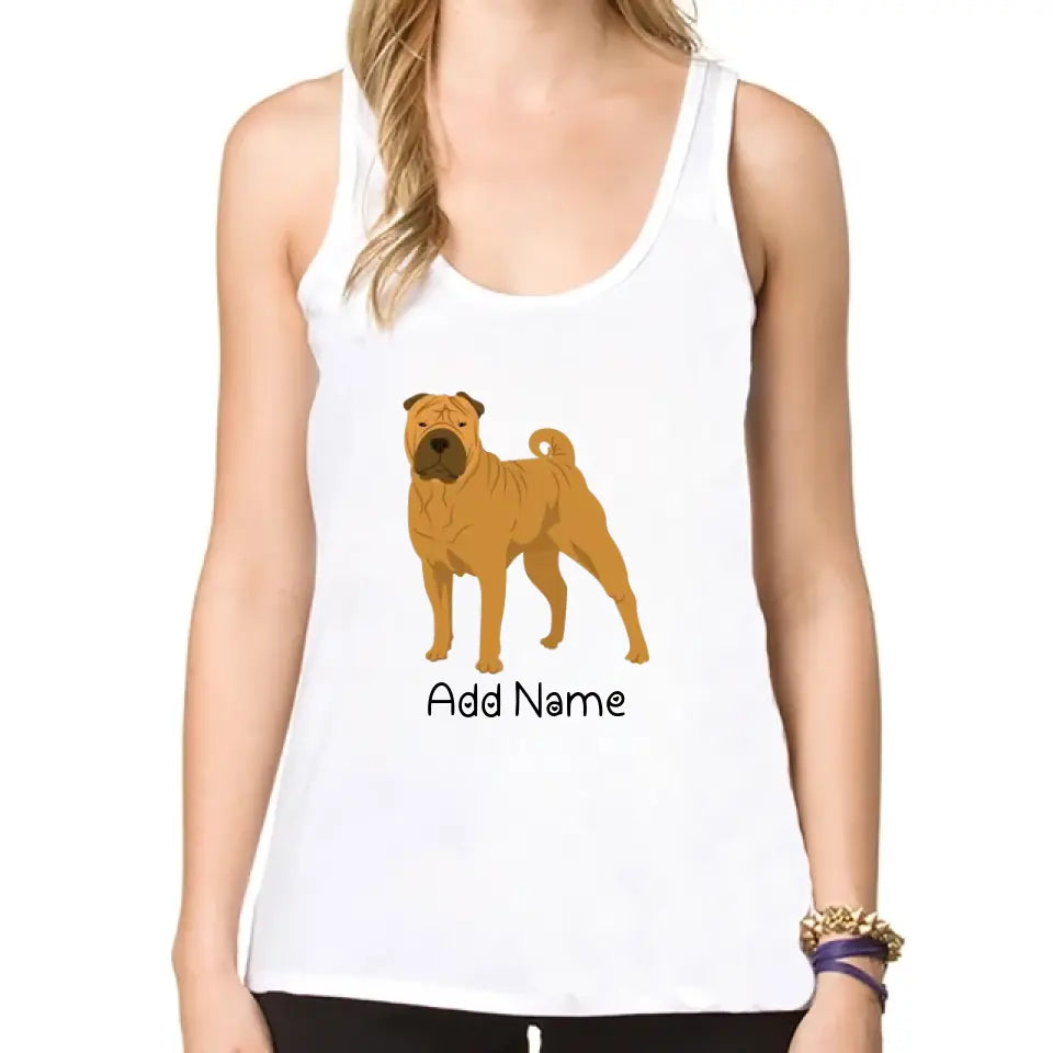 Personalized Shar Pei Mom Yoga Tank Top-Shirts & Tops-Apparel, Dog Mom Gifts, Shar Pei, Shirt, T Shirt-Yoga Tank Top-White-XS-2