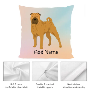 Personalized Shar Pei Soft Plush Pillowcase-Home Decor-Dog Dad Gifts, Dog Mom Gifts, Home Decor, Personalized, Pillows, Shar Pei-3