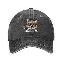 Load image into Gallery viewer, Personalized Shiba Inu Baseball Cap - Romeo Shiba Inu Design - Match Your Dog's Coat Color-Hats &amp; Caps-Accessories,Baseball Caps,Dog Mom Gifts-Black-One Size-1