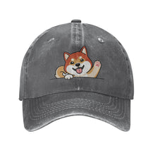 Load image into Gallery viewer, Personalized Shiba Inu Baseball Cap - Waving Shiba Inu Design - Match Your Dog's Coat Color-Hats &amp; Caps-Accessories,Baseball Caps,Dog Dad Gifts,Dog Mom Gifts,Shiba Inu-Deep Heather-One Size-1