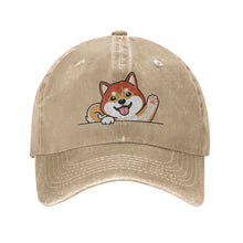 Load image into Gallery viewer, Personalized Shiba Inu Baseball Cap - Waving Shiba Inu Design - Match Your Dog's Coat Color-Hats &amp; Caps-Accessories,Baseball Caps,Dog Dad Gifts,Dog Mom Gifts,Shiba Inu-Natural-One Size-4