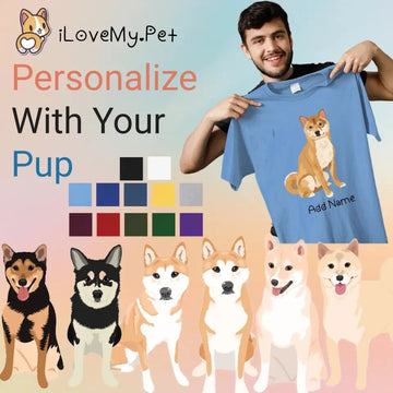 Personalized Shiba Inu Dad Cotton T Shirt 360x