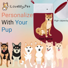 Load image into Gallery viewer, Personalized Shiba Inu Large Christmas Stocking-Christmas Ornament-Christmas, Home Decor, Personalized, Shiba Inu-Large Christmas Stocking-Christmas Red-One Size-1