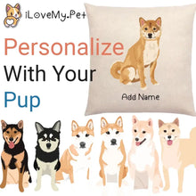 Load image into Gallery viewer, Personalized Shiba Inu Linen Pillowcase-Linen Pillow Case-Cotton-Linen-16&quot;x16&quot;