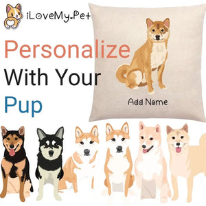 Personalized Shiba Inu Linen Pillowcase-Home Decor-Dog Dad Gifts, Dog Mom Gifts, Home Decor, Personalized, Pillows, Shiba Inu-Linen Pillow Case-Cotton-Linen-12"x12"-1